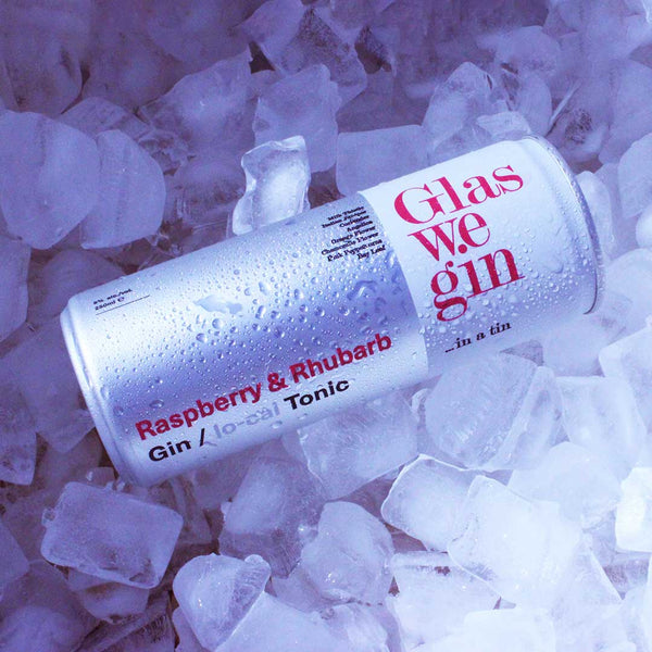 Glaswegin Raspberry & Rhubarb Gin and Tonic in a can