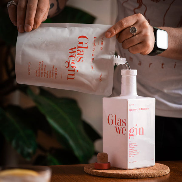 Glaswegin Raspberry and Rhubarb Gin Refill Pouch 70cl