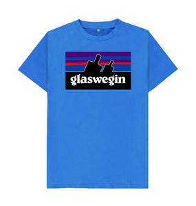 Bright Blue Patawegin Large Logo Black Unisex T-Shirt