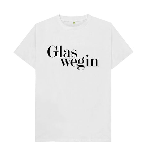 White Glaswegin Large Logo White Unisex T-Shirt