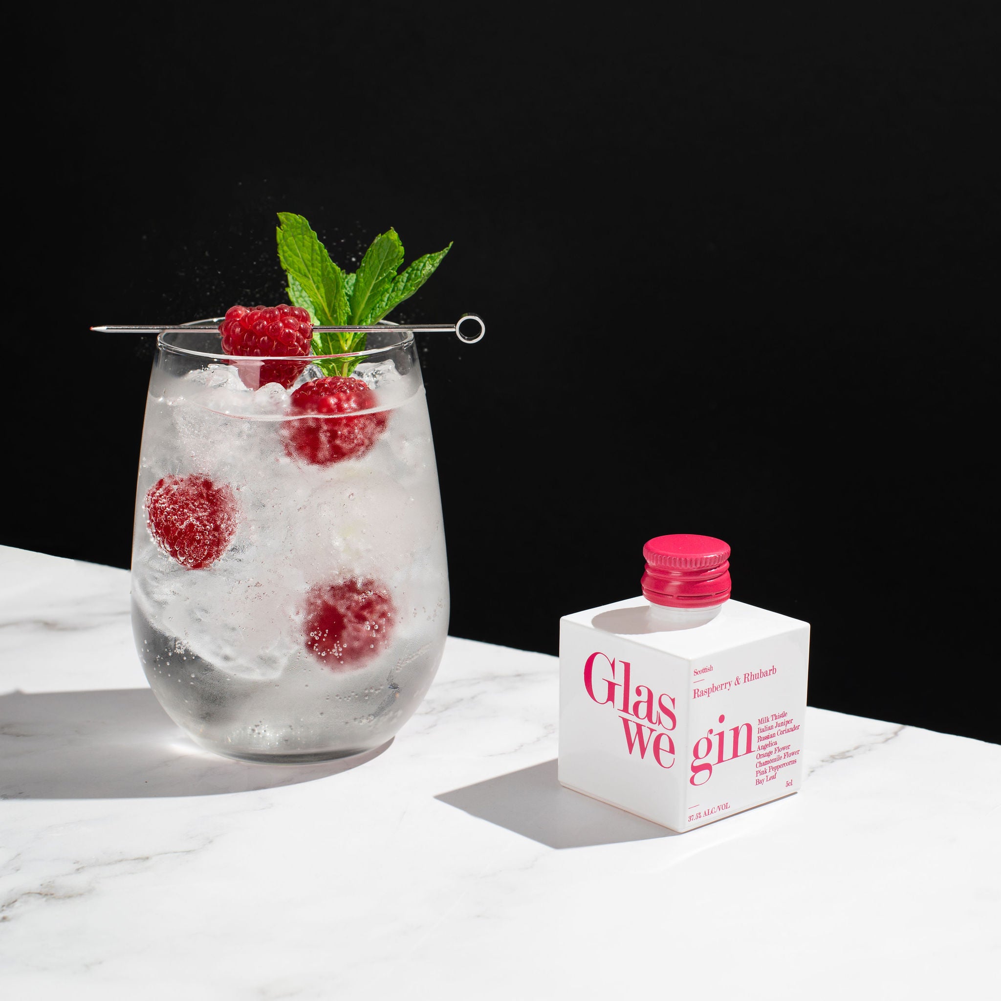 Glaswegin Raspberry & Rhubarb Mini Gin 5cl